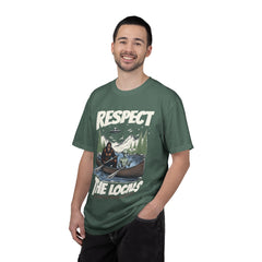Bigfoot and Alien Outdoor Canoe Adventure - Respect The Locals T-Shirt