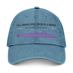 Funny Baby Boomers Who Served On FBM Submarines Embroidered Denim Hat