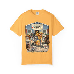 Pitbull Added "Who Let the Dogs Out?" Baldwin Harbor Animal Hospital Cute Vet Clinic T Shirt