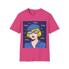 Chill Girl Unisex Softstyle T-Shirt  Pop Art Girl Wearing Sunglasses