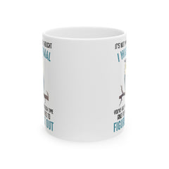 Funny Not Normal Owl Graphic Mug, animal lover mug, white ceramic owl mug, 11oz, 15oz, , owl lover mug, gift for her, nature lover mug
