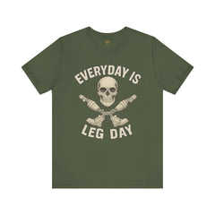 Fitness Tee | Leg Amputee Funny Skull, Everyday Leg Day Gym Shirt, Workout Top