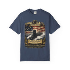 USS Robert E Lee SSBN 601 Submarine T-Shirt with a quote from its namesake