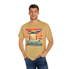 Vintage-Inspired Travel T-Shirt - 'Take a Jumbo Across the Water, Like to See America'