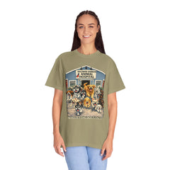 Front Graphic "Who Let the Dogs Out?" Baldwin Harbor Animal Hospital Cute Vet Clinic T Shirt