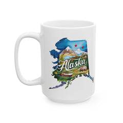 Alaska Watercolor State Mug – Travel Gift or Souvenir – 11oz or 15oz