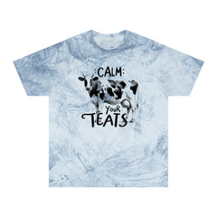 Calm Your Teats Cow Graphic Unisex Color Blast T-Shirt