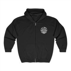 US Navy Submarine Veteran, Unisex Premium Full Zip Hoodie,Submarine Insignia, Skull Crossed Cutlasses on Back, Dolphins, Bubblehead