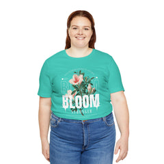 Bloom Stronger Unisex Jersey Tee - Positive Vibes Floral Design
