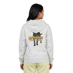 Personalized with your dogs image Zip Hoodie — "My Therapist Has a Wet Nose" Graphic