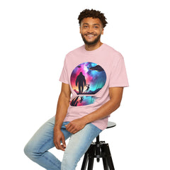 Bigfoot & Alien Nightscape T-Shirt — Sasquatch UFO Graphic Tee