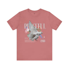 Peaceful Flowers With Dove Unisex Tee