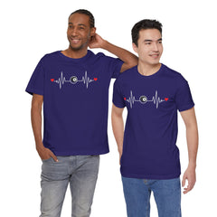 Billards Heart Beat Eight Ball Graphic - Unisex Jersey Short Sleeve Tee