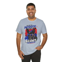 Personalized With Your Dogs Image and Name Patriotic Unisex Jersey Short Sleeve Tee