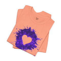 Galaxy Heart Tee — Purple or Green Splatter Heart T-Shirt