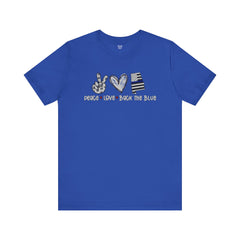 Peace Love Back The Blue in Alabama, Graphic Unisex Short Sleeve Tee