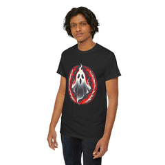 Fiery Fire Ghost - Graphic Unisex Heavy Cotton Tee