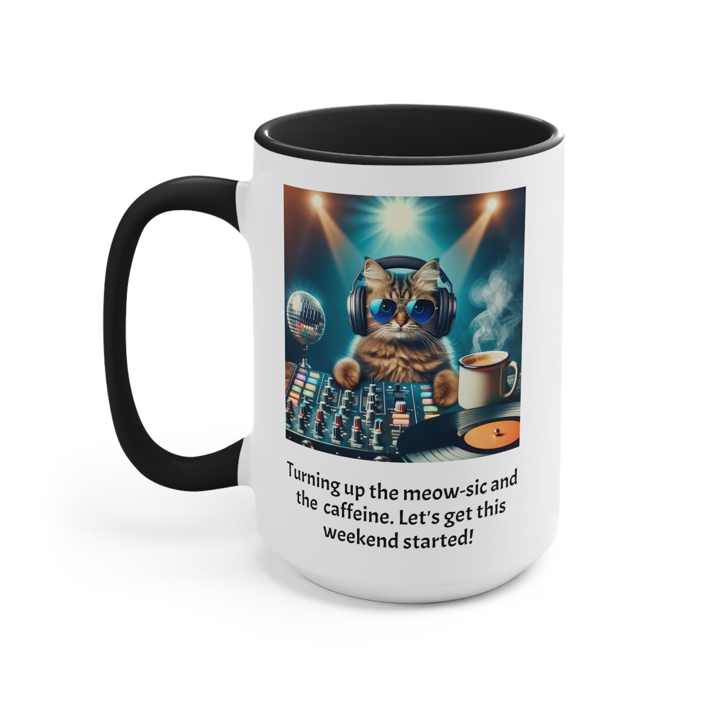 Friday Cat Quote Graphic Mug, 11 oz, 15 oz