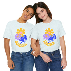 Summer Floral Tee — Retro Flowers & Monstera Design