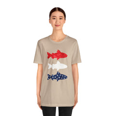 Patriotic Trout T-Shirt — Red White & Blue Fish Tee