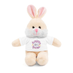 Stuffed Animals with T Shirt, Girl Quote, Support Wildlife, Happy Girls Sparkle, gift for her, Birthday Gift, Everyday gift, animal lover gift, nature lover gift