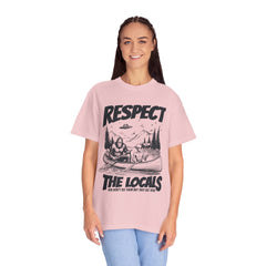 Bigfoot and Alien Outdoor Canoe Adventure - Respect The Locals T-Shirt