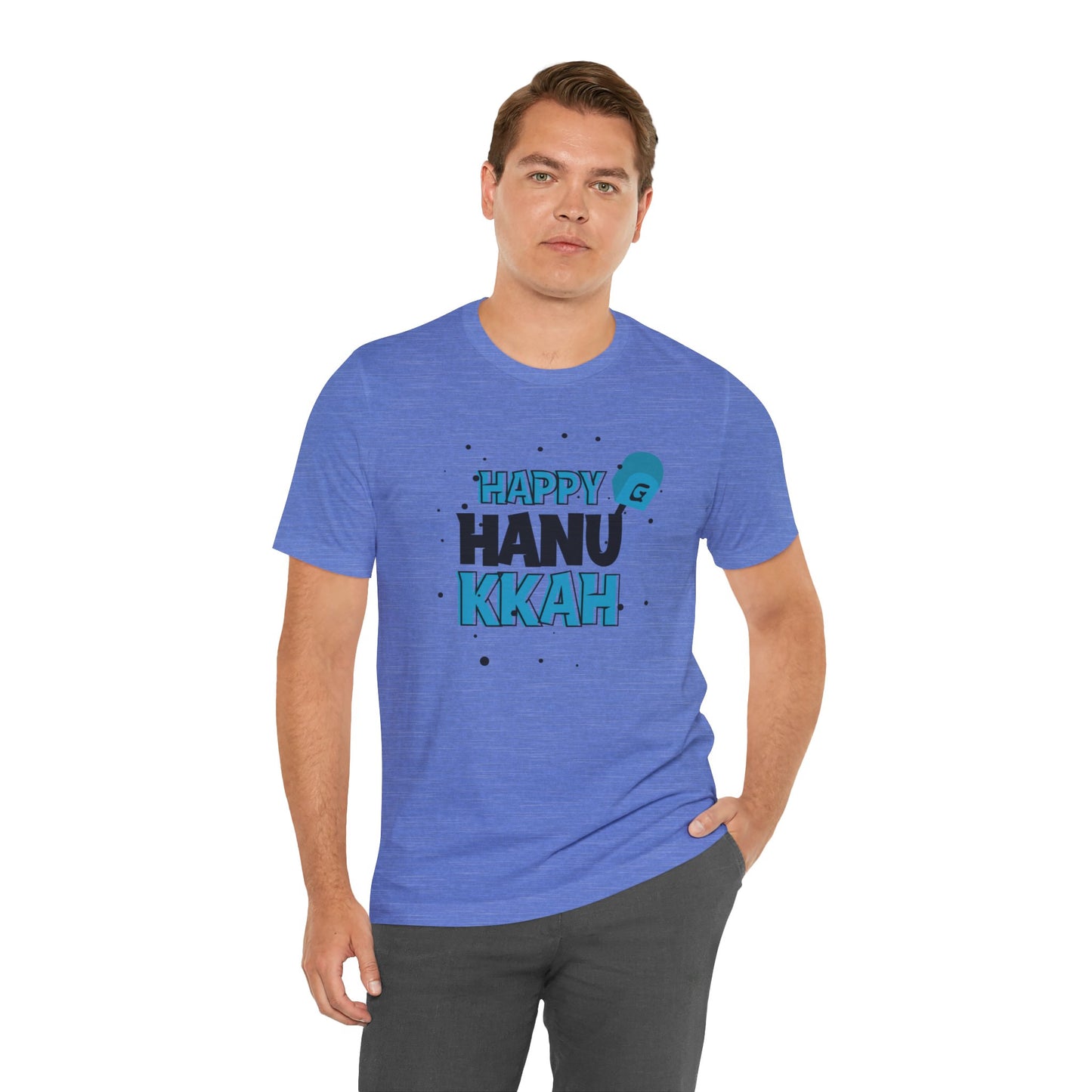 Happy Hanukkah Dreidel- Unisex Jersey Short Sleeve Tee