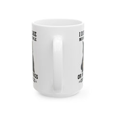 Funny Black Cat Graphic Mug, I Dont Like People mug, I Dont Like Mornings, white ceramic cat mug, 11oz, 15oz, , cat lover mug, gift for her