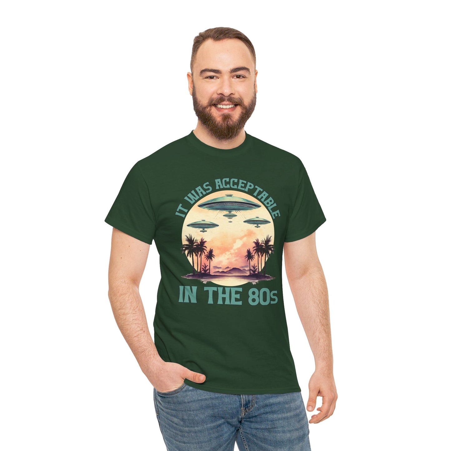 Funny 80s UFOs - Unisex Heavy Cotton Tee