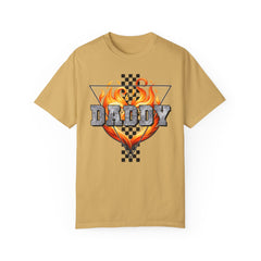 GO DADDY graphic, Comfort Colors 1717, unisex garment-dyed t-shirt, retro graphic tee, gift for him, Birthday gift tee, Vintage checkered graphic tee, Flames Tee, Fathers Day Shirt