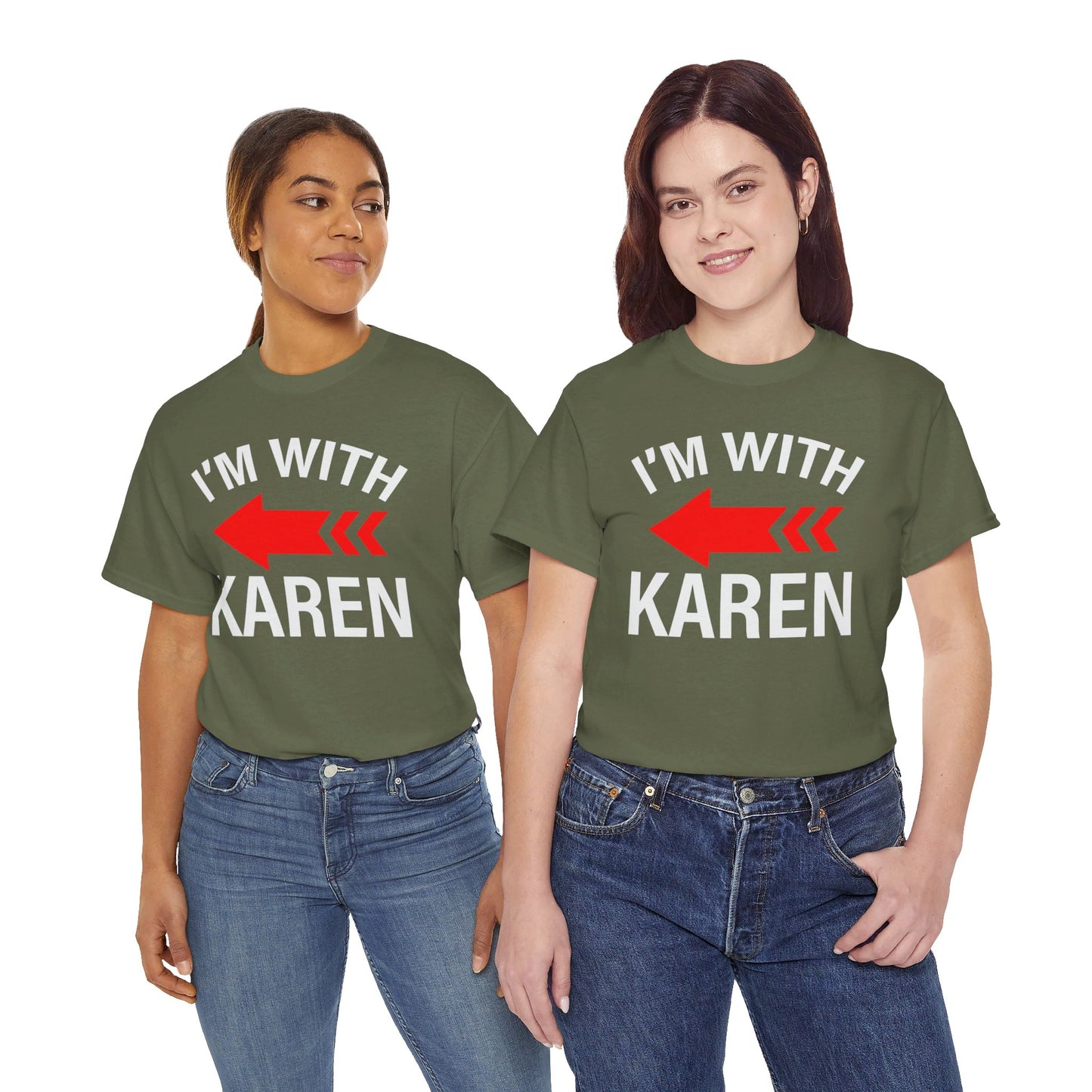 I'm With Karen Pointing Arrow - Unisex Heavy Cotton Tee