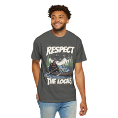 Bigfoot and Alien Outdoor Canoe Adventure - Respect The Locals T-Shirt