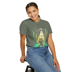 Raccoon UFO Funny Comfort Colors Graphic T-Shirt