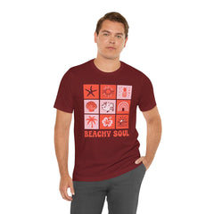Beachy Soul Unisex Jersey Tee - Perfect Summer Vibes, Casual Wear, Gift for Beach Lovers, Vacation Outfit, Relaxed Style