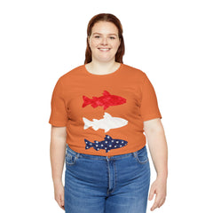 Patriotic Trout T-Shirt — Red White & Blue Fish Tee