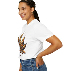 Vintage Leopard Cannabis Leaf T-shirt — Weed Lover Stoner Gift
