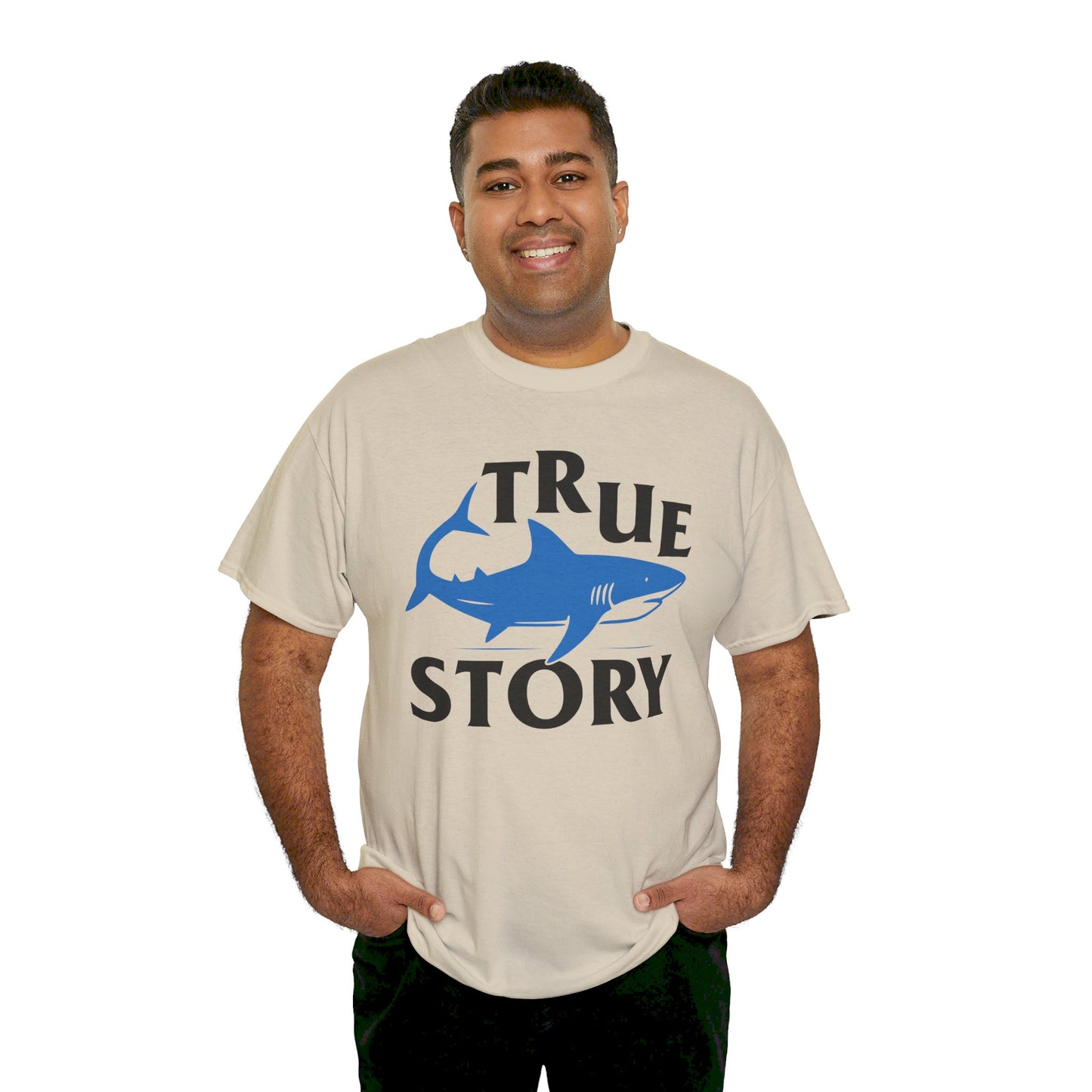 True Story Shark Graphic Amputee Humor - Unisex Garment-Dyed T-shirt