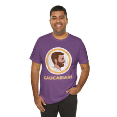 Bearded Graphic Tee - Funny Caucasians Satire Head Shot Unisex Jersey Short Sleeve Tee