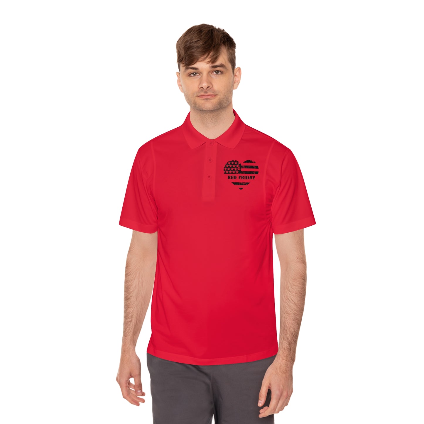 Remember Everyone Deployed RED Friday Men's Red Sport Polo Shirt