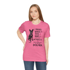 Personalized Your Dog and its name Mother's Day T-Shirt — 'Treats. Walks. Toys. Naps.