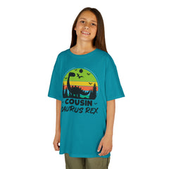 Cousin Saurus Rex Kids Tee - Fun Dino T-Shirt, Kids Birthday Gift, Toddler Dino Merchandise, Summer Playwear, Adventure Clothing