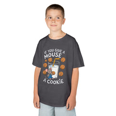 Kids Heavy Cotton™ Tee - "If You Give a Mouse a Cookie" - Fun Cartoon Shirt for Young Readers