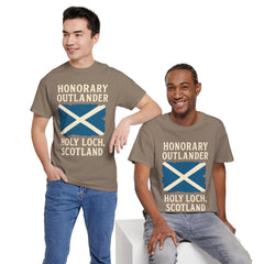 Honorary Outlander Heavy Cotton Tee, Holy Loch Scotland Shirt, Outlander Fan Gift, Casual Tee, Travel Souvenir, Unisex T-Shirt