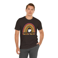 Thankful Teacher T‑Shirt – Retro Rainbow Turkey Teacher Appreciation Tee