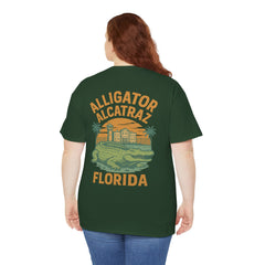 Alligator Alcatraz Unisex Heavy Cotton Tee, Florida Souvenir Shirt, Travel Gift, Vintage Style Tee, Nature Lover Apparel