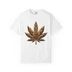Vintage Leopard Cannabis Leaf T-shirt — Weed Lover Stoner Gift