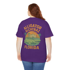 Alligator Alcatraz Unisex Heavy Cotton Tee, Florida Souvenir Shirt, Travel Gift, Vintage Style Tee, Nature Lover Apparel