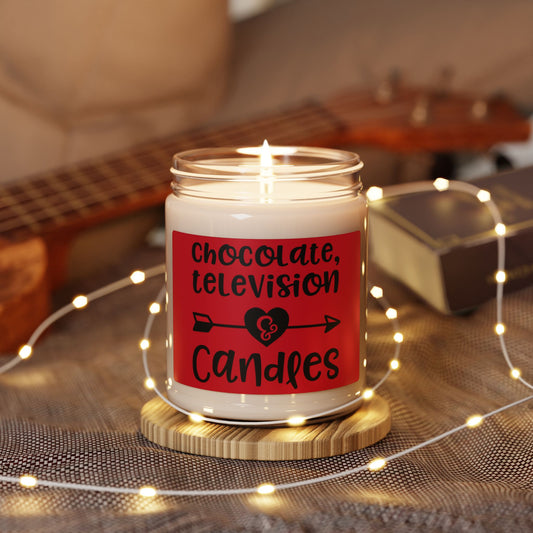 Chocolate, Television and Candles - Scented Soy Candle, 9oz / Christmas Gift  / Gift For Her / Gift For Mom / Hanukah Gift