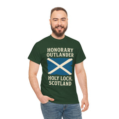 Honorary Outlander Heavy Cotton Tee, Holy Loch Scotland Shirt, Outlander Fan Gift, Casual Tee, Travel Souvenir, Unisex T-Shirt