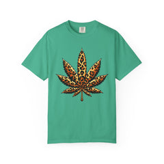 Vintage Leopard Cannabis Leaf T-shirt — Weed Lover Stoner Gift